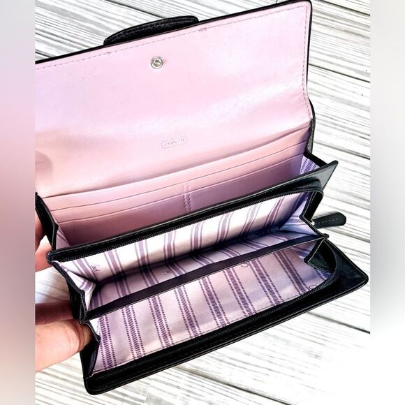 032-Coach:F15513 Ashley Black Pebbled Leather Satchel Carryall & Wallet Set - Picture 13 of 15